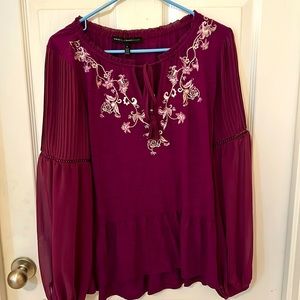 Full sleeve blouse in gorgeous purple color